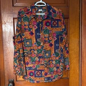 Vintage Geometric Pattern Shirt